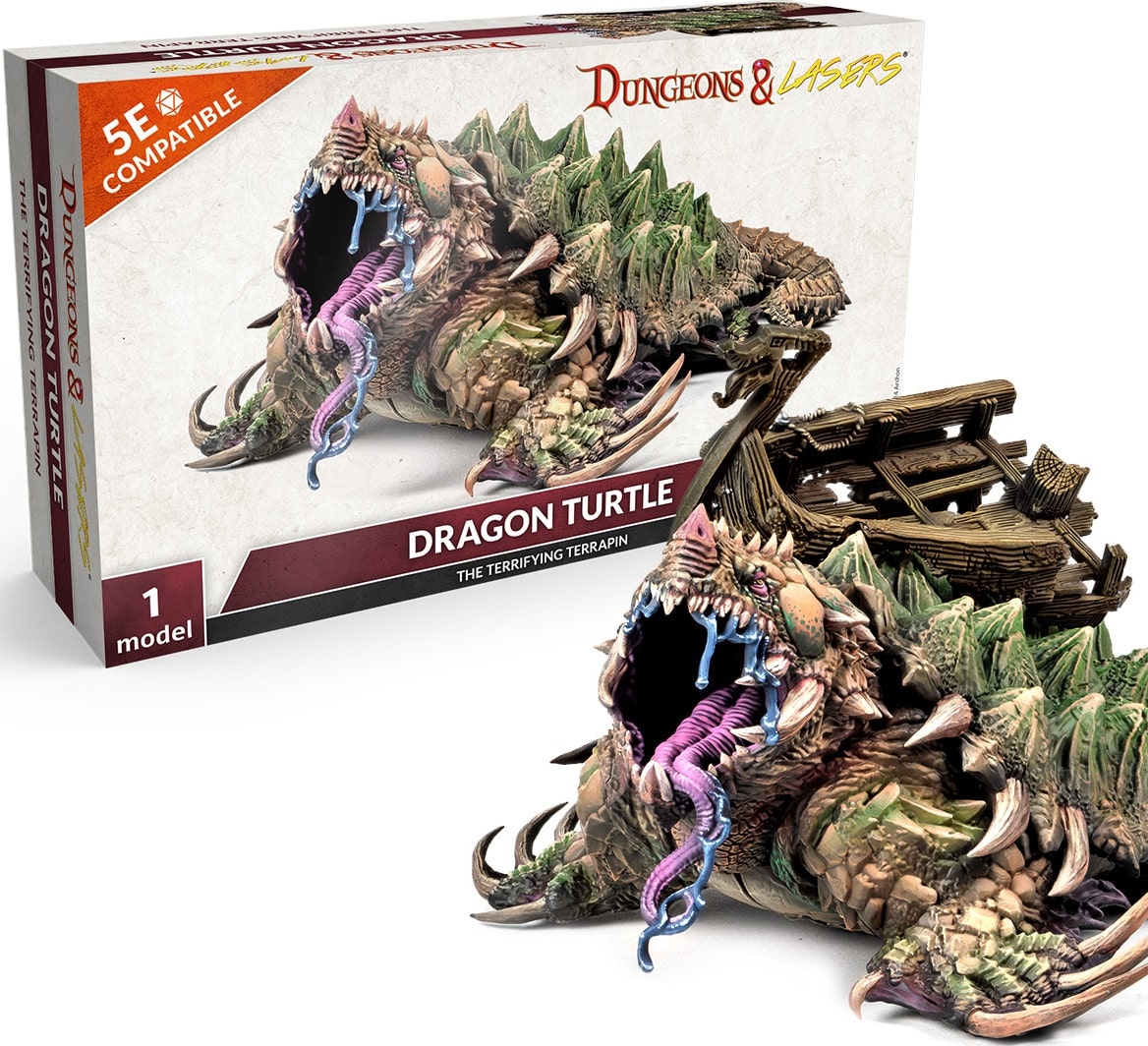 Dungeons and Lasers Dragon Turtle Miniature Pack image 0